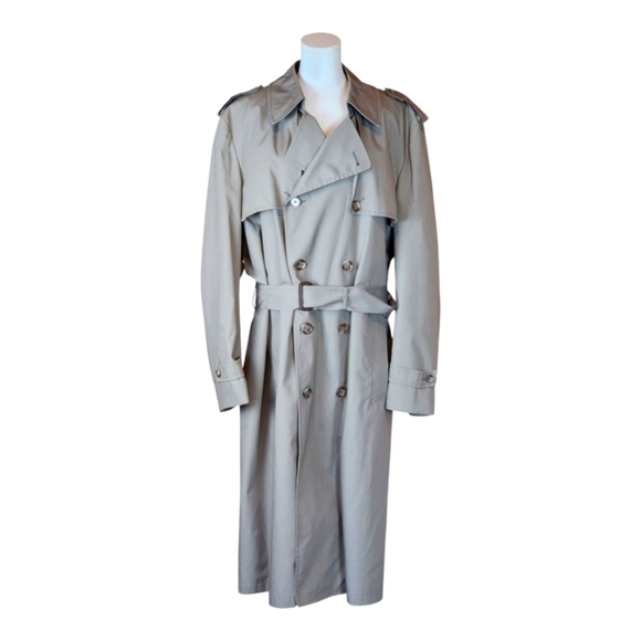 London Fog Men's Trench Coat Vintage 44L Thinsulate Liner Made in USA Like New